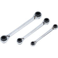 BGS Diy 6837 Ratschen-Ringschlüssel-Satz | 4-in-1 | SW 8 x 9 - 18 x 19 mm