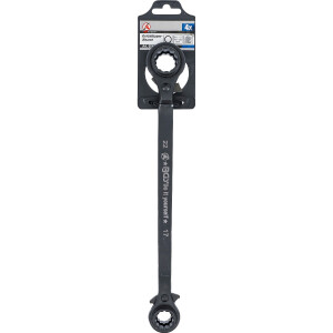 BGS Diy 6843 Gerüstbauer-Knarre | 4-in-1 | SW 14 - 17 - 19 - 22 mm