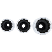 BGS 6858 Zündkerzen-Einsatz-Satz Zwölfkant | Antrieb Innenvierkant 10 mm (3/8") | SW 14 - 16 - 18 mm | 3-tlg.