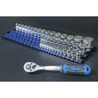 BGS 6871 Aufsteckschienen-Set für Steckschlüssel-Einsätze | mit 80 Clips | für Einsätze 6,3 mm (1/4"), 10 mm (3/8"), 12,5 mm (1/2")