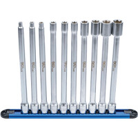 BGS 70026 Steckschlüssel-Einsatz-Satz E-Profil | XXL | Antrieb Innenvierkant 10 mm (3/8") | SW E6 - E20 | 10-tlg.