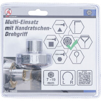 BGS Diy 70055 Multi-Einsatz | mit Handratschen-Drehgriff, umschaltbar | SW 7 - 19 mm