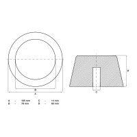 BGS 7009 Gummiauflage | für Hebebühnen | Ø 105 mm