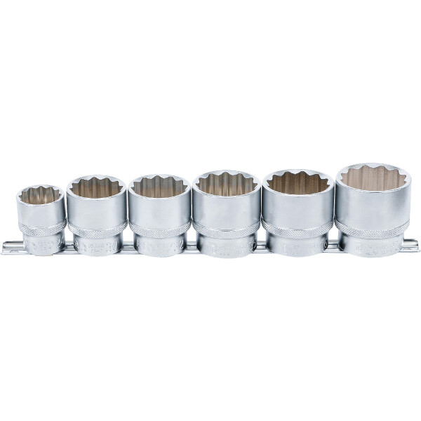 BGS 70102 Steckschlüssel-Einsatz-Satz, Zwölfkant | Antrieb Innenvierkant 12,5 mm (1/2") | SW 24 - 38 mm | 6-tlg.