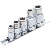 BGS 70103 Bit-Adapter-Satz mit Haltekugel | Innenvierkant 6,3 mm (1/4") / 10 mm (3/8") / 12,5 mm (1/2") | 5-tlg.