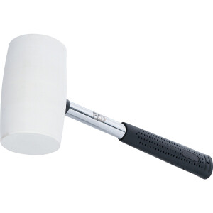 BGS 70141 Gummihammer | Metall-Stiel | weißer Kopf...