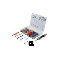 BGS 70143 Mini-Heißgasbrenner mit Schrumpfschlauch-Sortiment | farbig | mit Piezo-Zündung | 162-tlg.