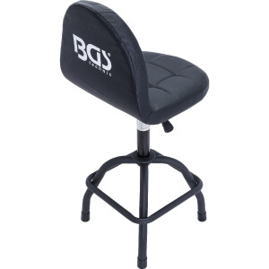 BGS 70146 Werkstatt-Drehstuhl mit Lehne | höhenverstellbar