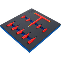 BGS 70216 Werkstattwageneinlage 2/3: VDE-Bit-Einsatz-Satz | Antrieb Innenvierkant 10 mm (3/8") / 12,5 mm (1/2") | Innensechskant 4 - 10 mm | 10-tlg.