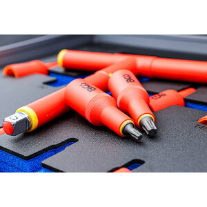BGS 70217 Werkstattwageneinlage 2/3: VDE-Bit-Einsatz-Satz | Antrieb Innenvierkant 12,5 mm (1/2") | T-Profil (für Torx) T20 - T55 | 10-tlg.