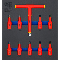 BGS 70217 Werkstattwageneinlage 2/3: VDE-Bit-Einsatz-Satz | Antrieb Innenvierkant 12,5 mm (1/2") | T-Profil (für Torx) T20 - T55 | 10-tlg.