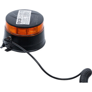 BGS 70343 Akku-Rundumkennleuchte | gelb | mit Magnet | 12 V / 24 V | Ø 130 mm