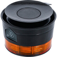 BGS 70343 Akku-Rundumkennleuchte | gelb | mit Magnet | 12 V / 24 V | Ø 130 mm