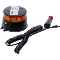 BGS 70343 Akku-Rundumkennleuchte | gelb | mit Magnet | 12 V / 24 V | Ø 130 mm
