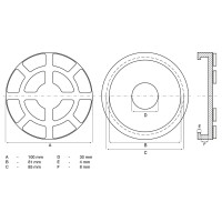 BGS 7042 Gummiteller | für Hebebühnen | Ø 100 mm