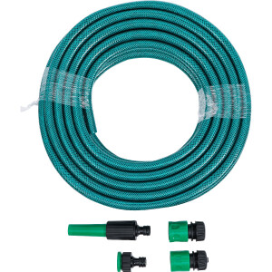 BGS Diy 70906 Wasserschlauch | PVC | mit Wasserspritze und Schnellkupplungen | 15 m | 6-tlg.