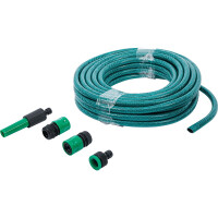 BGS Diy 70906 Wasserschlauch | PVC | mit Wasserspritze und Schnellkupplungen | 15 m | 6-tlg.