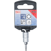 BGS 7098-T10 Schraubenausdreher-Bit-Einsatz | Antrieb Innenvierkant 6,3 mm (1/4") | für defektes T-Profil (für Torx) T10