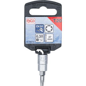 BGS 7098-T20 Schraubenausdreher-Bit-Einsatz | Antrieb Innenvierkant 6,3 mm (1/4") | für defektes T-Profil (für Torx) T20