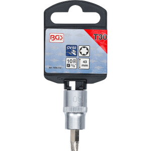 BGS 7098-T30 Schraubenausdreher-Bit-Einsatz | Antrieb Innenvierkant 10 mm (3/8") | für defektes T-Profil (für Torx) T30