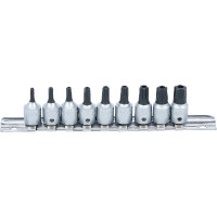 BGS 71020 Bit-Einsatz-Satz | Antrieb Innenvierkant 6,3 mm (1/4") | TS-Profil (für Torx Plus) mit Bohrung TS10 - TS50 | 9-tlg.