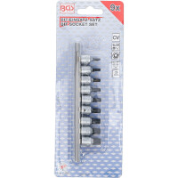 BGS 71020 Bit-Einsatz-Satz | Antrieb Innenvierkant 6,3 mm (1/4") | TS-Profil (für Torx Plus) mit Bohrung TS10 - TS50 | 9-tlg.