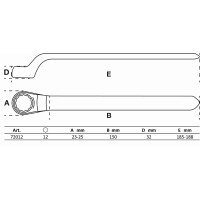 BGS 72012 VDE-Einringschlüssel | tief gekröpft | SW 12 mm