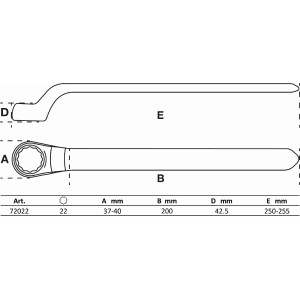 BGS 72022 VDE-Einringschlüssel | tief gekröpft | SW 22 mm
