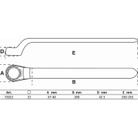 BGS 72022 VDE-Einringschlüssel | tief gekröpft | SW 22 mm