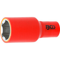 BGS 72077 VDE-Steckschlüssel-Einsatz Sechskant | Antrieb Innenvierkant 12,5 mm (1/2") | SW 27 mm