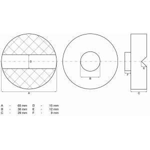 BGS 72108 Gummiauflage | für Wagenheber | 65 x 38 mm