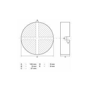 BGS 72111 Gummiauflage | für Wagenheber | 125 x 27 mm