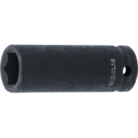 BGS 7218 Kraft-Steckschlüssel-Einsatz Sechskant, tief | Antrieb Innenvierkant 12,5 mm (1/2") | SW 18 mm