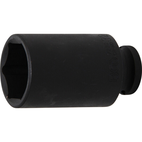 BGS 7232 Kraft-Steckschlüssel-Einsatz Sechskant, tief | Antrieb Innenvierkant 12,5 mm (1/2") | SW 32 mm