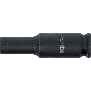 BGS 7266 Kraft-Steckschlüssel-Einsatz Sechskant, tief | Antrieb Innenvierkant 6,3 mm (1/4") | SW 6 mm
