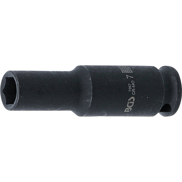 BGS 7267 Kraft-Steckschlüssel-Einsatz Sechskant, tief | Antrieb Innenvierkant 6,3 mm (1/4") | SW 7 mm