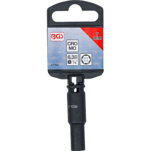 BGS 7267 Kraft-Steckschlüssel-Einsatz Sechskant, tief | Antrieb Innenvierkant 6,3 mm (1/4") | SW 7 mm