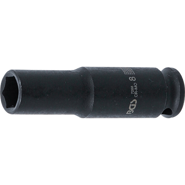BGS 7268 Kraft-Steckschlüssel-Einsatz Sechskant, tief | Antrieb Innenvierkant 6,3 mm (1/4") | SW 8 mm