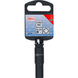 BGS 7268 Kraft-Steckschlüssel-Einsatz Sechskant, tief | Antrieb Innenvierkant 6,3 mm (1/4") | SW 8 mm