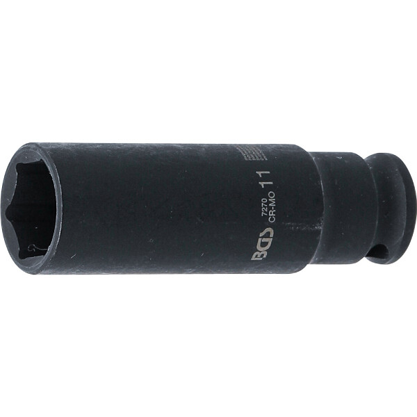 BGS 7270 Kraft-Steckschlüssel-Einsatz Sechskant, tief | Antrieb Innenvierkant 6,3 mm (1/4") | SW 11 mm
