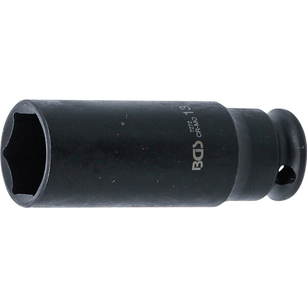 BGS 7272 Kraft-Steckschlüssel-Einsatz Sechskant, tief | Antrieb Innenvierkant 6,3 mm (1/4") | SW 13 mm