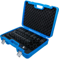 BGS 7280 Kraft-Steckschlüssel-Einsatz-Satz Sechskant | Antrieb Innenvierkant 12,5 mm (1/2") | SW 9 - 30 mm | 40-tlg.