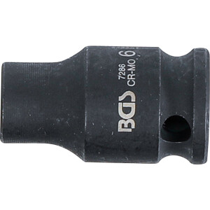 BGS 7286 Kraft-Steckschlüssel-Einsatz Sechskant | Antrieb Innenvierkant 6,3 mm (1/4") | SW 6 mm