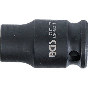 BGS 7287 Kraft-Steckschlüssel-Einsatz Sechskant | Antrieb Innenvierkant 6,3 mm (1/4") | SW 7 mm