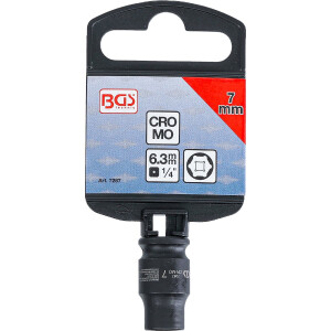 BGS 7287 Kraft-Steckschlüssel-Einsatz Sechskant | Antrieb Innenvierkant 6,3 mm (1/4") | SW 7 mm