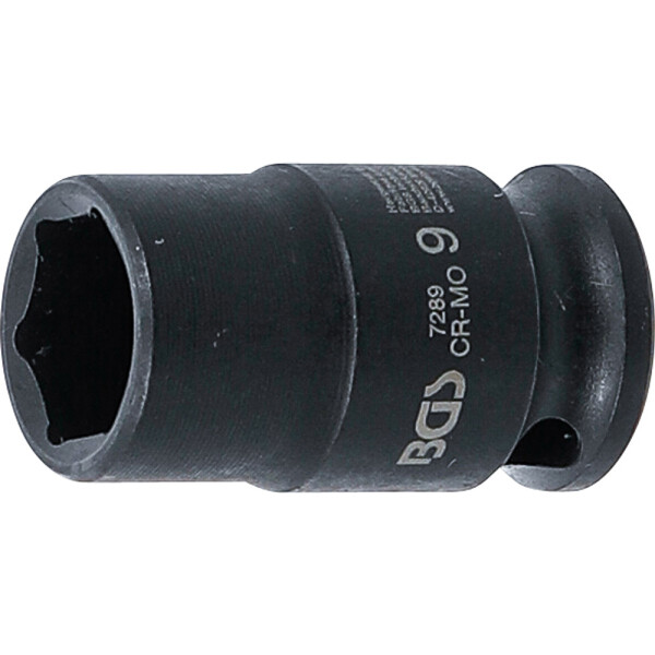 BGS 7289 Kraft-Steckschlüssel-Einsatz Sechskant | Antrieb Innenvierkant 6,3 mm (1/4") | SW 9 mm