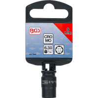 BGS 7289 Kraft-Steckschlüssel-Einsatz Sechskant | Antrieb Innenvierkant 6,3 mm (1/4") | SW 9 mm