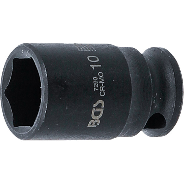 BGS 7290 Kraft-Steckschlüssel-Einsatz Sechskant | Antrieb Innenvierkant 6,3 mm (1/4") | SW 10 mm