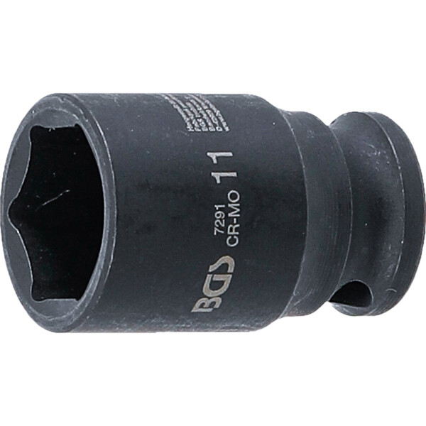 BGS 7291 Kraft-Steckschlüssel-Einsatz Sechskant | Antrieb Innenvierkant 6,3 mm (1/4") | SW 11 mm