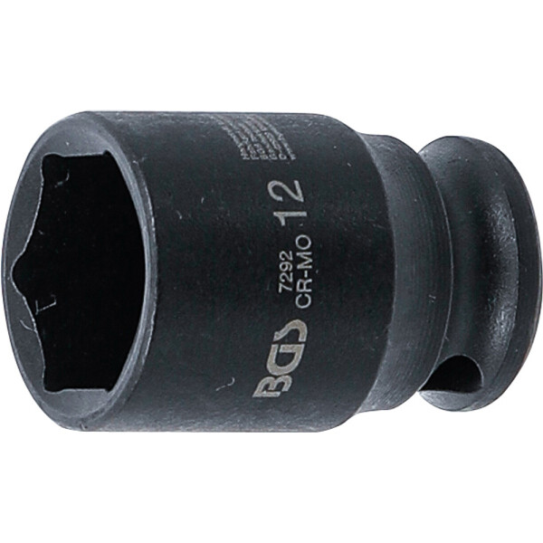 BGS 7292 Kraft-Steckschlüssel-Einsatz Sechskant | Antrieb Innenvierkant 6,3 mm (1/4") | SW 12 mm